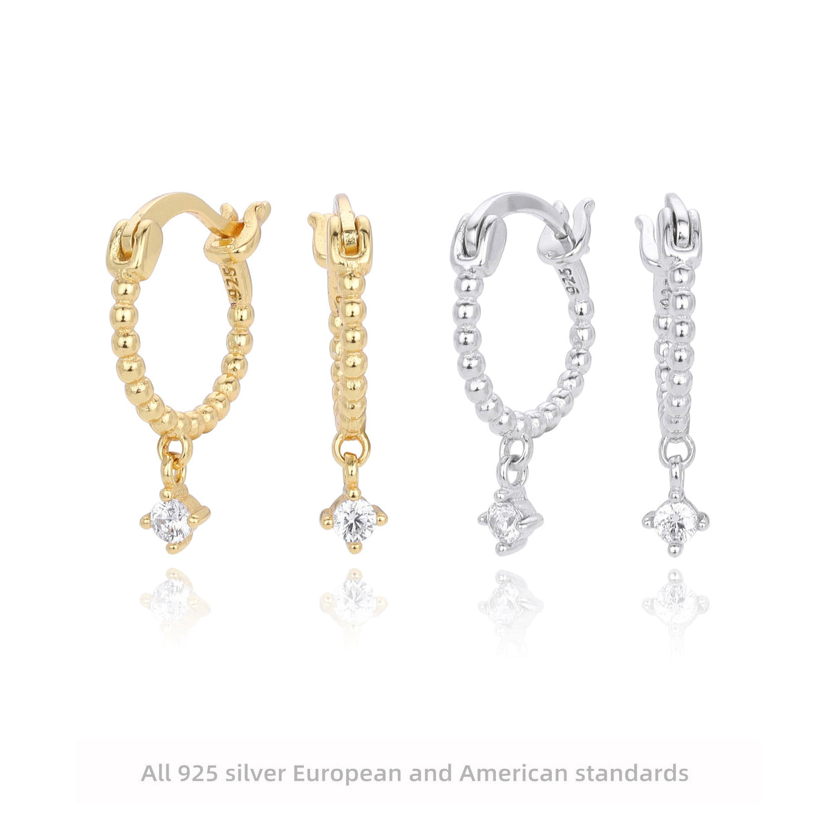 Boucles d'oreilles pendantes pour femme avec zircon étincelant