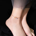 Chevillère double rang avec pendentif cercle