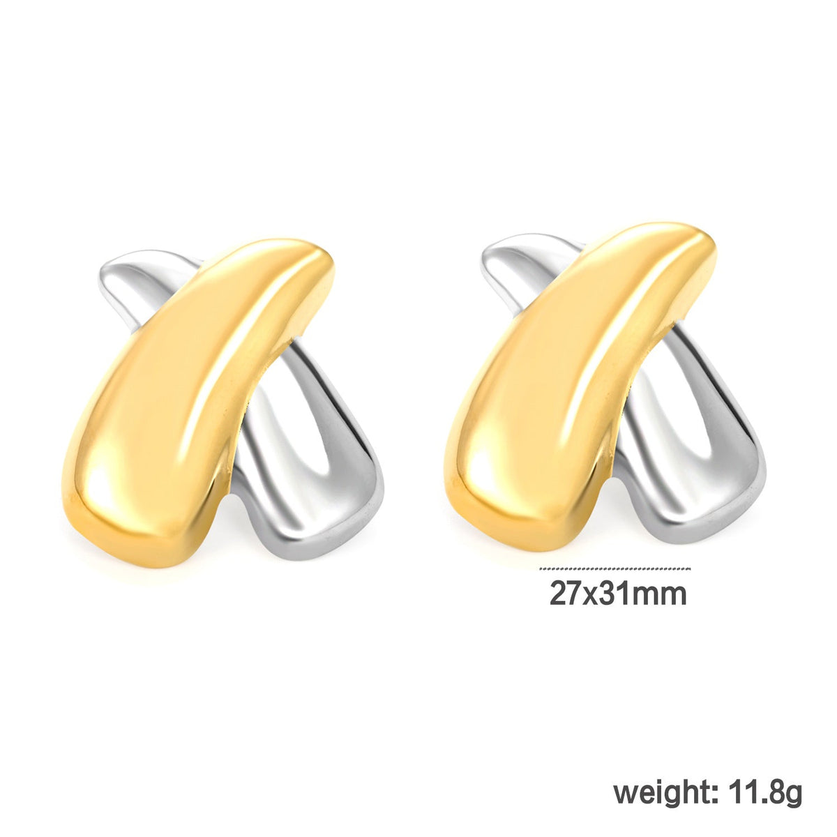 Boucles d'oreilles pour femme au design incurvé moderne