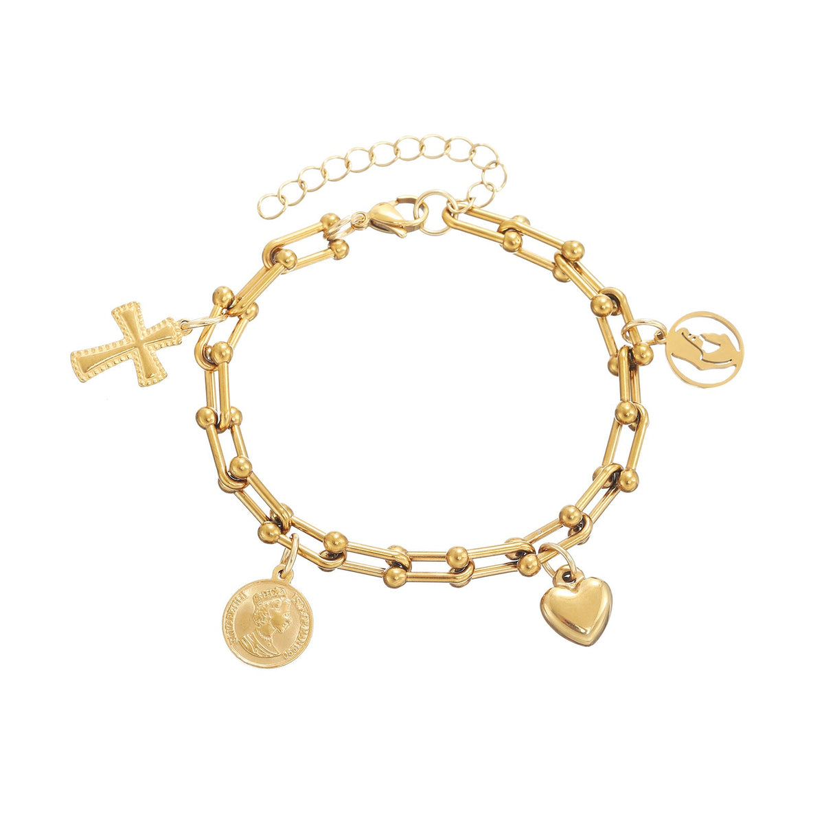 Bracelet charmant pour femme avec pendentifs personnalisables
