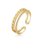 Bague arc élégante pour femme avec zircone