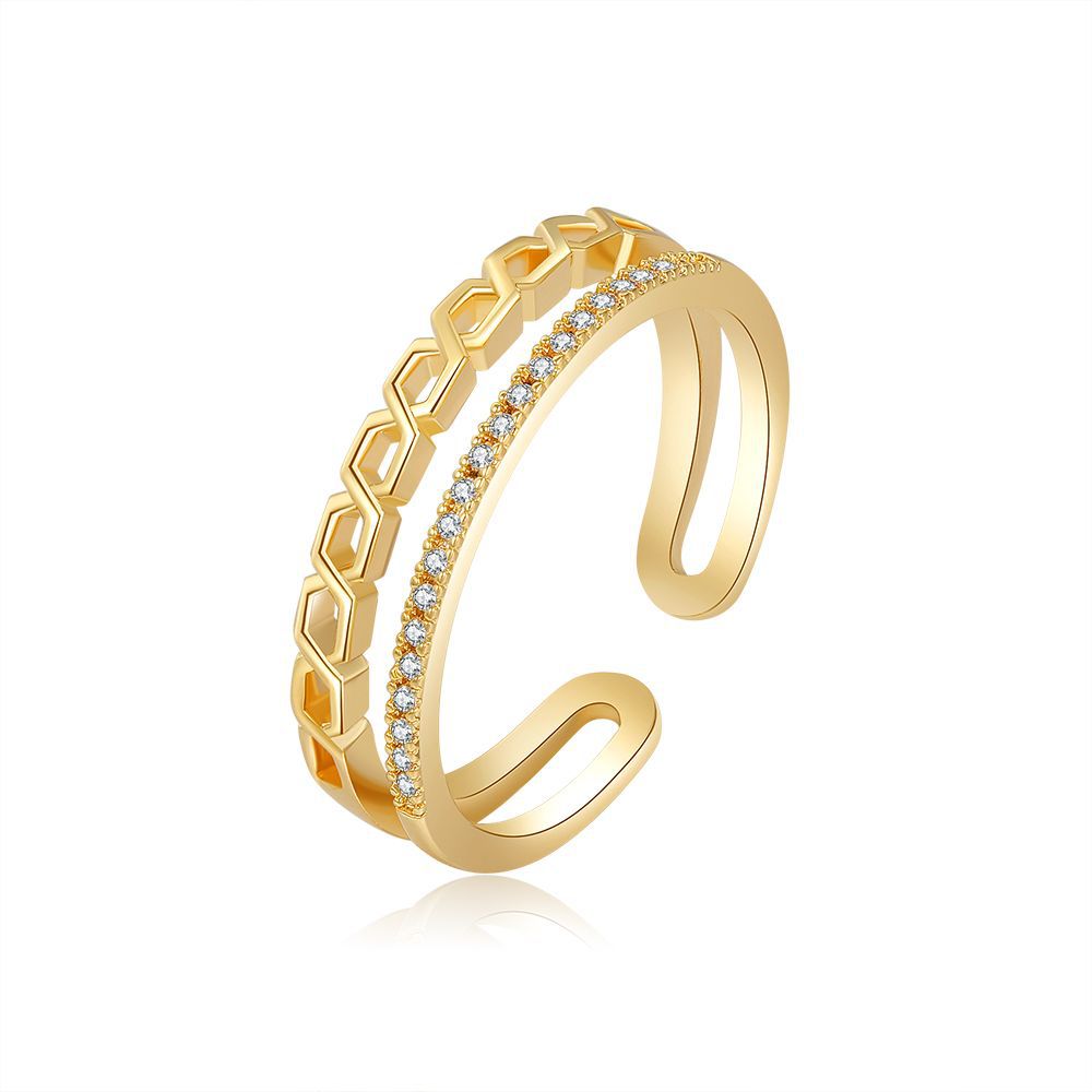 Bague arc élégante pour femme avec zircone
