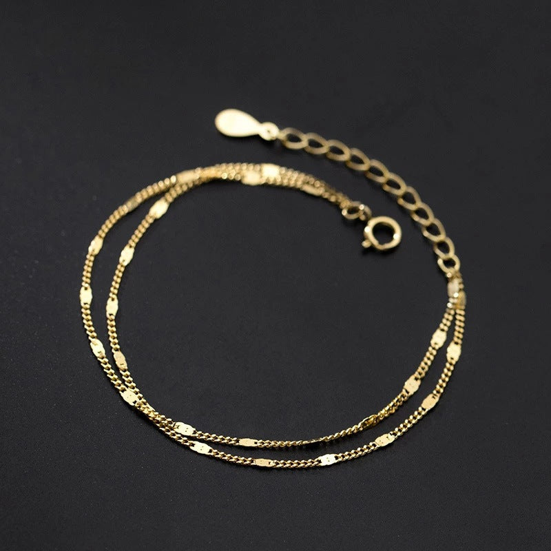 Bracelet fin pour femme à double chaîne
