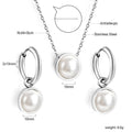 Parure de bijoux pour femme en acier inoxydable avec pendentifs perles