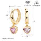 Boucles d'oreilles pendantes cœur avec finition dorée