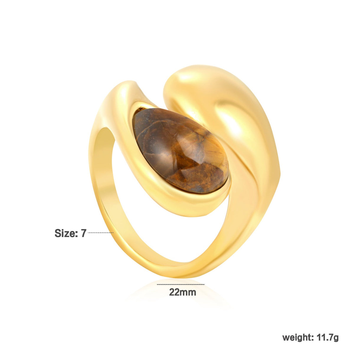 Bague pour femme design incurvé innovant et perle