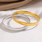 Bracelet jonc gravé doré pour femme