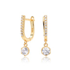 Boucles d'oreilles pendantes en argent sterling 925 avec zircon