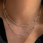 Bracelet à chaîne et perles multicolores délicat