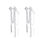 Boucles d'oreilles pour femme avec chaînes délicates et accents scintillants