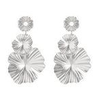 Boucles d'oreilles pendantes pour femme motif feuille