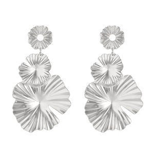 Boucles d'oreilles pendantes pour femme motif feuille