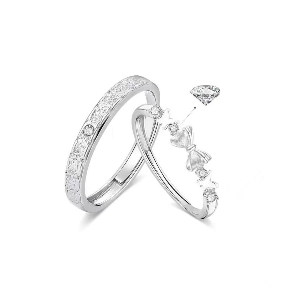 Bague élégante pour femme avec texture fine et cristal