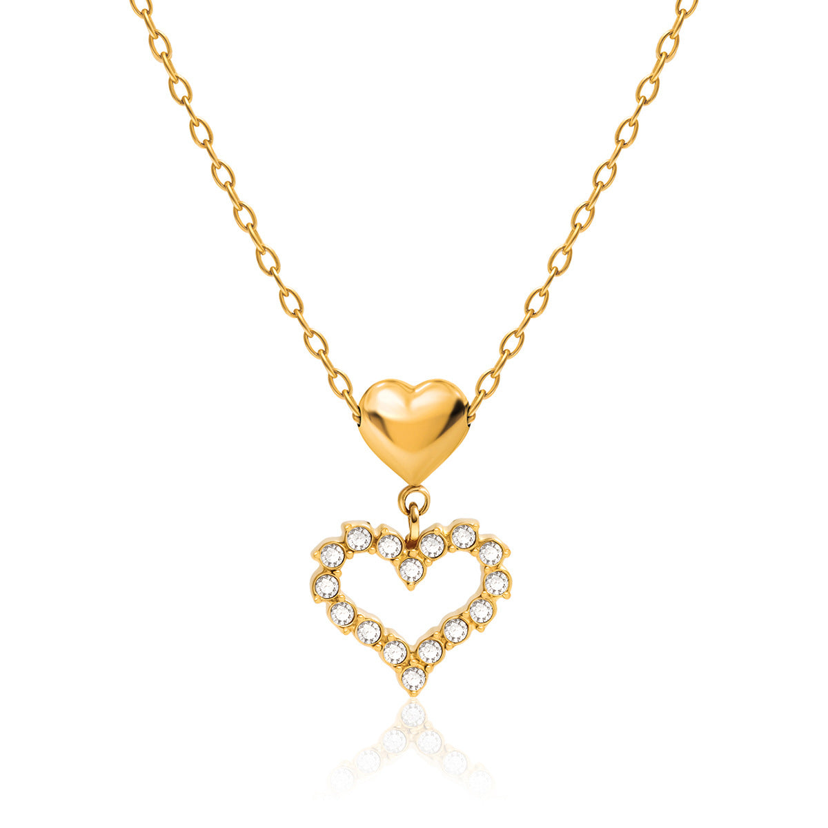 Collier pour femme avec pendentifs et acier inoxydable
