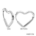 Boucles d'oreilles pendantes cœur en acier inoxydable pour femme