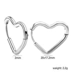 Boucles d'oreilles pendantes cœur en acier inoxydable pour femme
