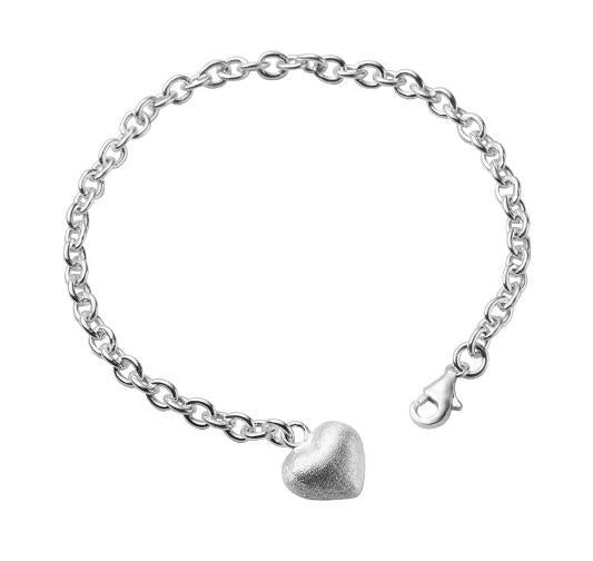 Bracelet pour femme avec pendentif cœur en acier inoxydable