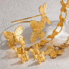 Bracelet rigide filigrane pour femme avec motif papillon