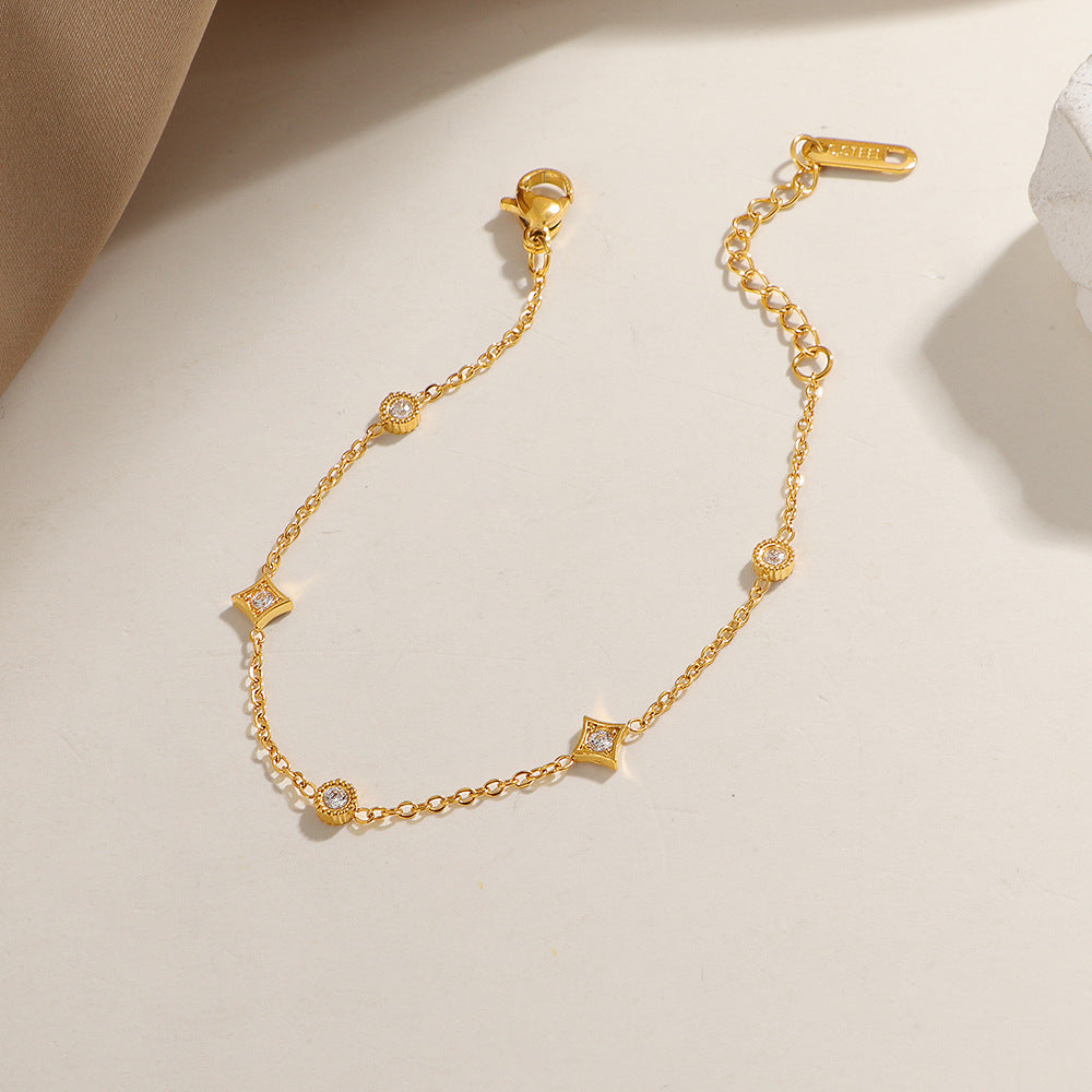 Bracelet à chaîne avec accents de pierres précieuses pour femme