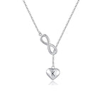 Collier pour femme avec symbole infini et pendentif cœur personnalisable