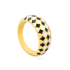 Bague pour femme au design géométrique moderne en acier inoxydable