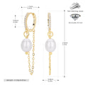 Boucles d'oreilles pendantes avec perle