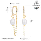 Boucles d'oreilles pendantes avec perle