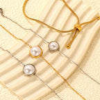 Bracelet pour femme avec perle et structure à maillons élégante