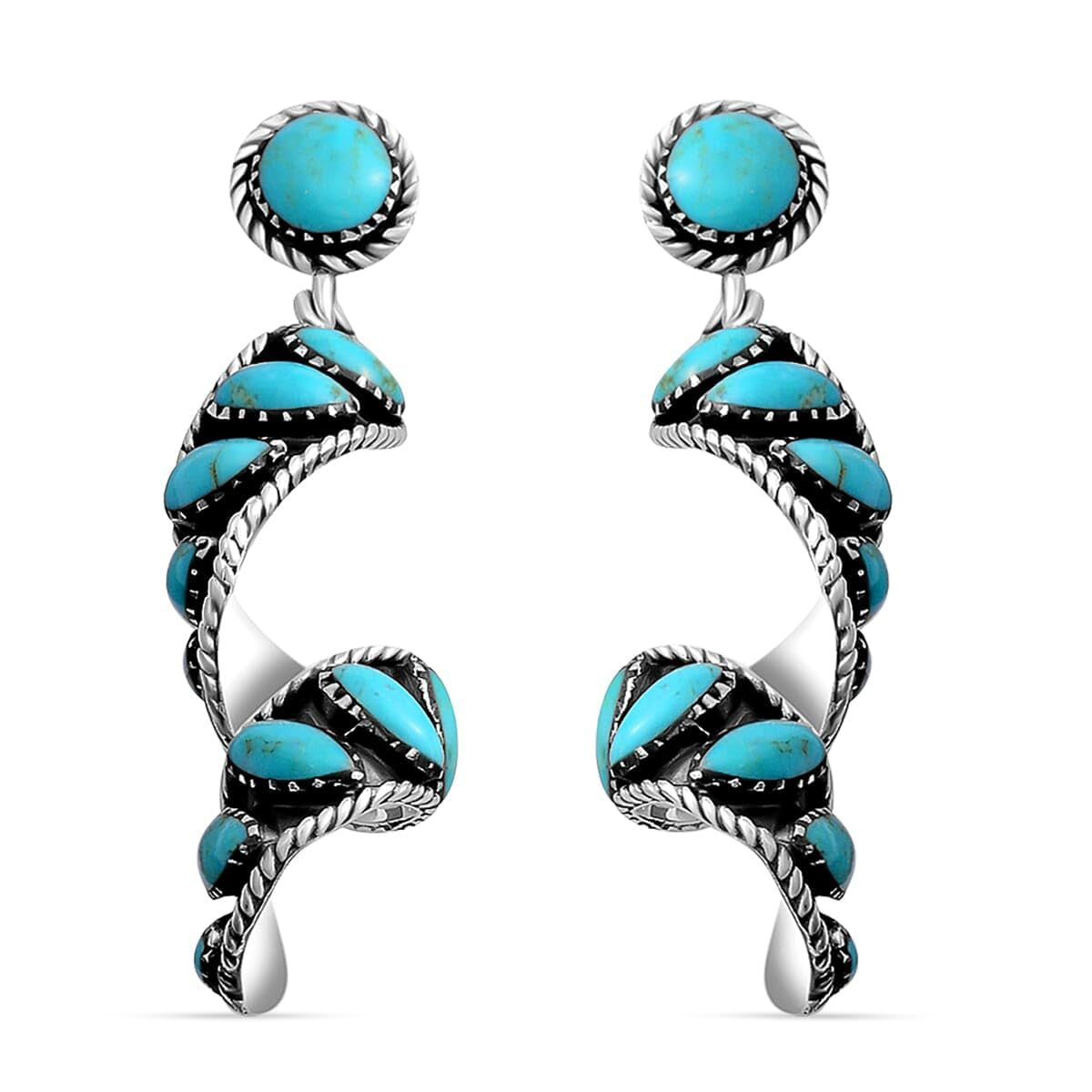Boucles d'oreilles pendantes ornées de turquoise