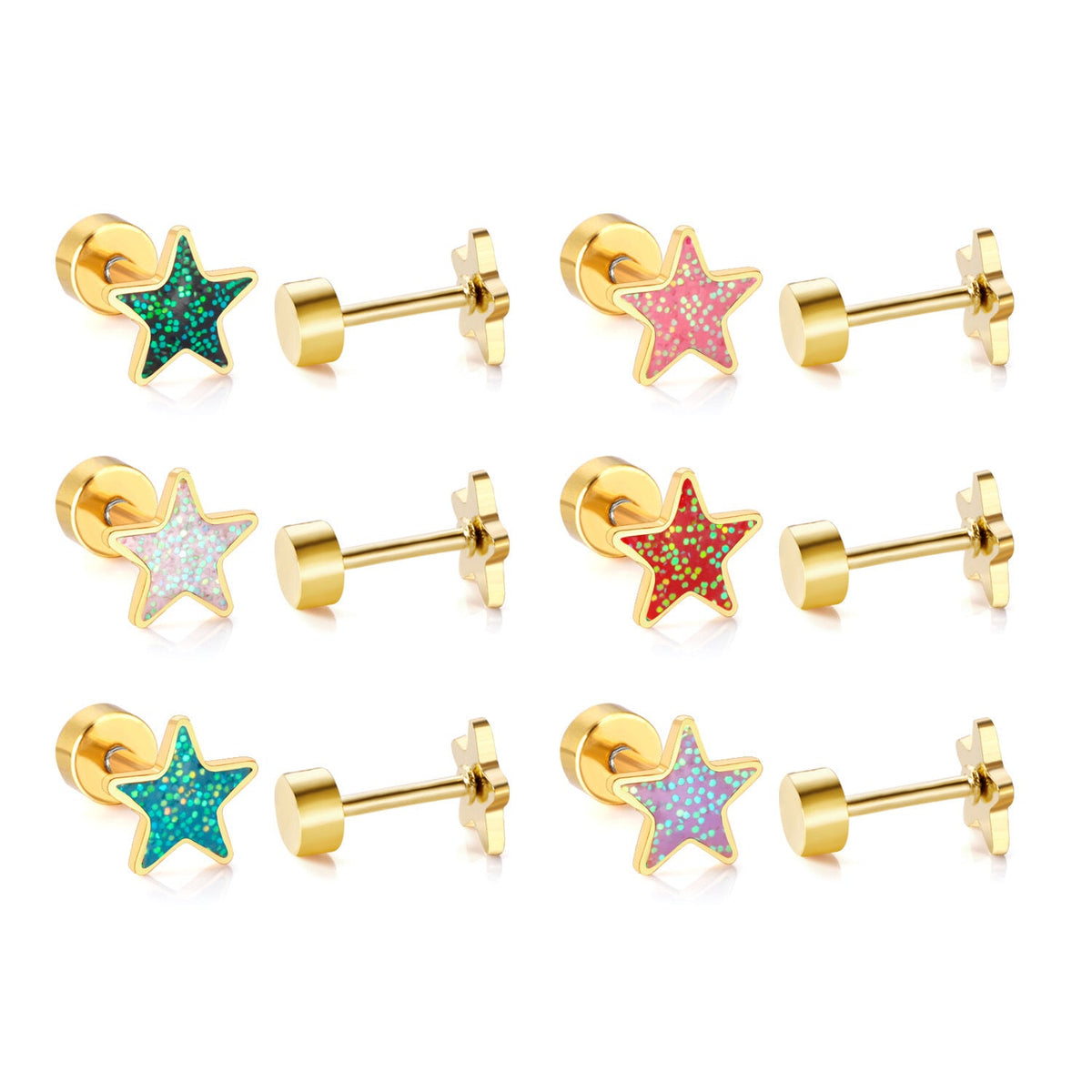 Boucles d'oreilles modernes en forme d'étoile pour femme
