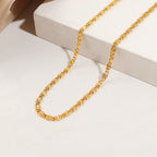 Ensemble collier et bracelet dorés texturés