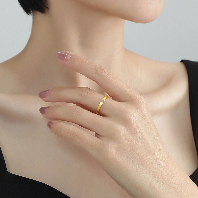 Bague anneau minimaliste pour femme en acier inoxydable