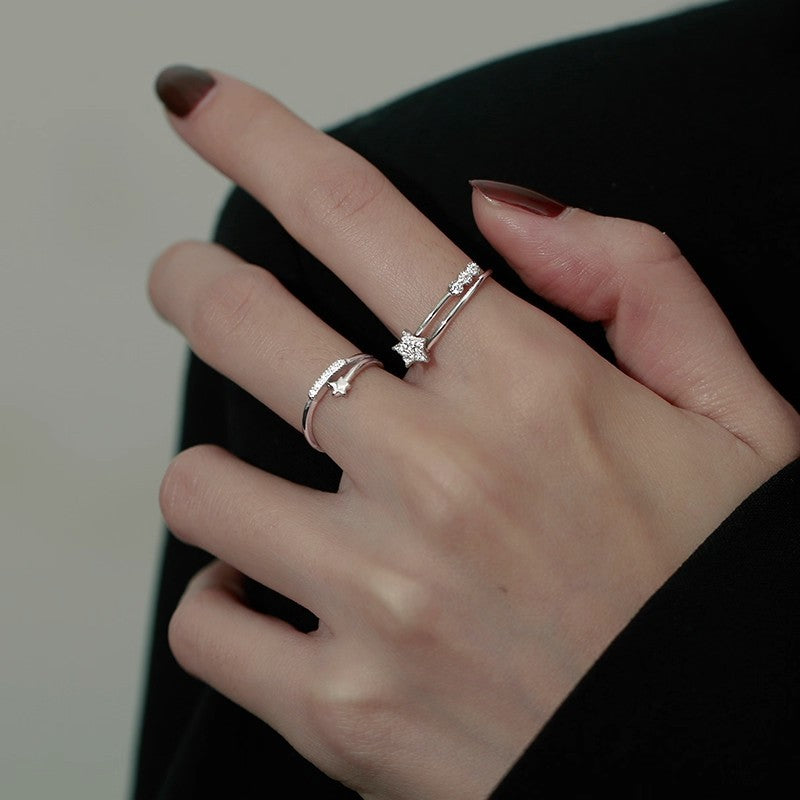 Bague filigrane pour femme avec zircons scintillants