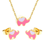 Parure de bijoux pour femme avec pendentif éléphant