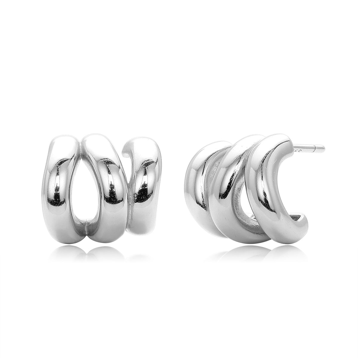 Damen Ohrhänger im eleganten, geschwungenen Design aus 925 Sterling Silber