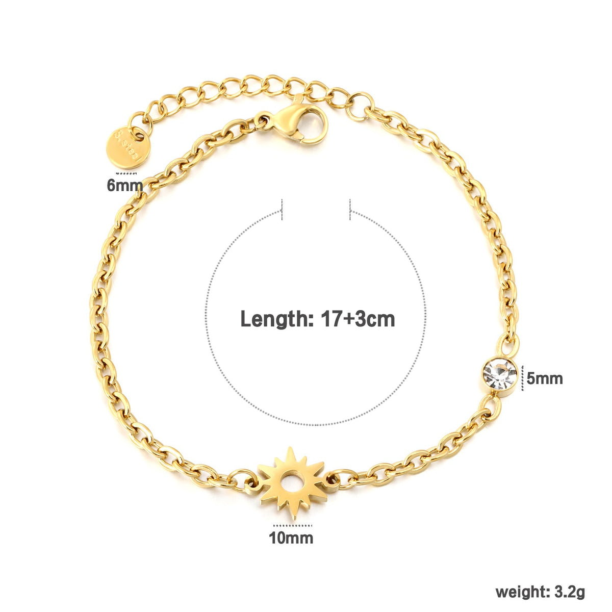 Bracelet pour femme avec pendentif étoile scintillant et design réglable