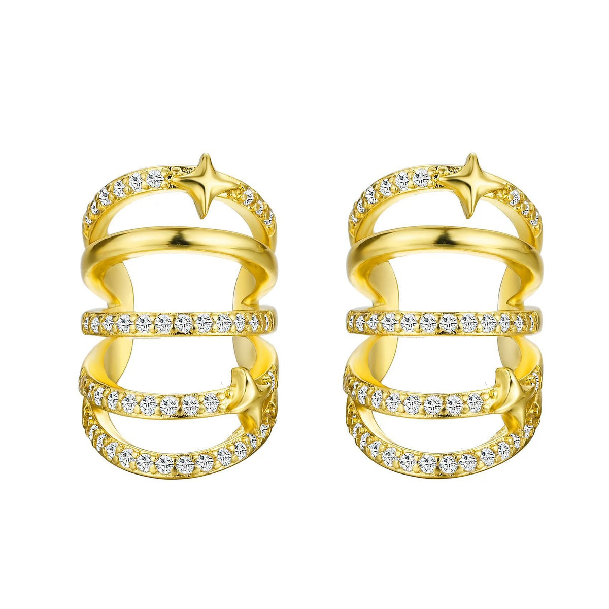 Boucles d'oreilles pendantes pour femme avec design spirale et zircone
