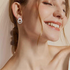 Boucles d'oreilles pour femme au design double anneau élégant