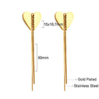 Boucles d'oreilles cœur avec chaînettes