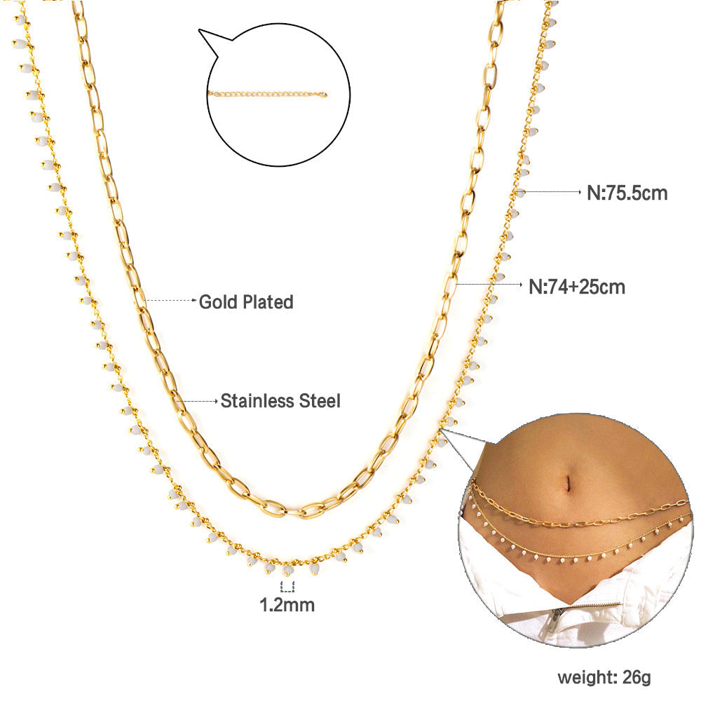 Collier pour femme avec motifs d'yeux et chaîne en acier inoxydable doré
