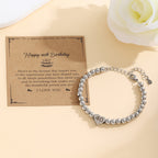 Bracelet pour femme avec pendentif cœur et breloque personnalisable