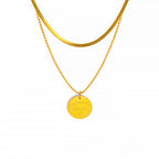 Collier pour femme avec double pendentif et gravure