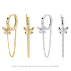Boucles d'oreilles pendantes papillon en argent sterling 925