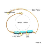 Bracelet pour femme avec éléments en pierre des Caraïbes et détails dorés