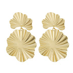 Boucles d'oreilles pendantes pour femme motif feuille