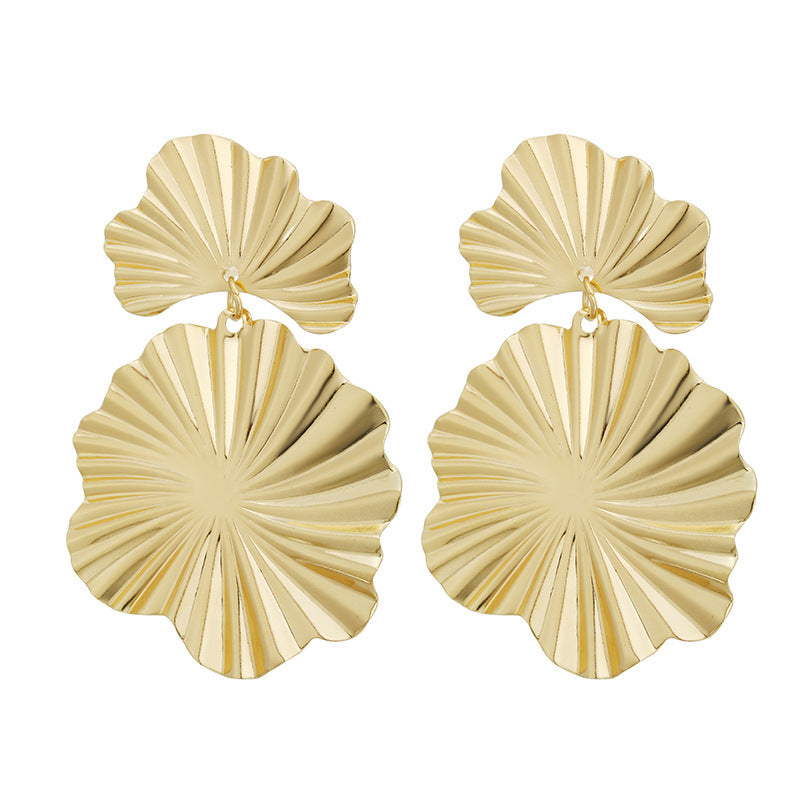 Boucles d'oreilles pendantes pour femme motif feuille