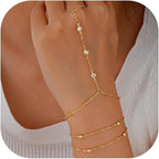 Bracelet de main pour femme avec accents de cristaux délicats