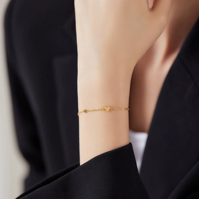 Chevillère à chaîne avec accent cœur pour femme