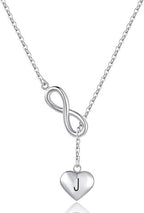 Collier pour femme avec symbole infini et pendentif cœur personnalisable