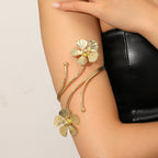 Bracelet rigide pour femme avec motifs floraux